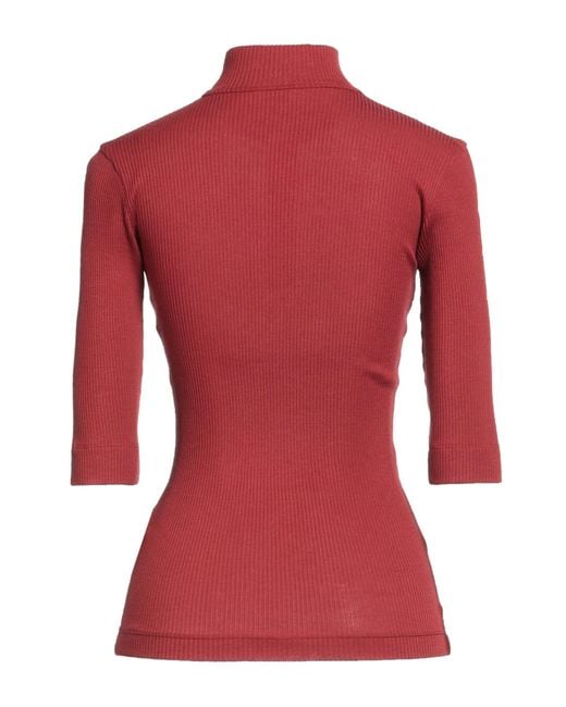 Brunello Cucinelli Red Three-Quarter Sleeve Knitwear