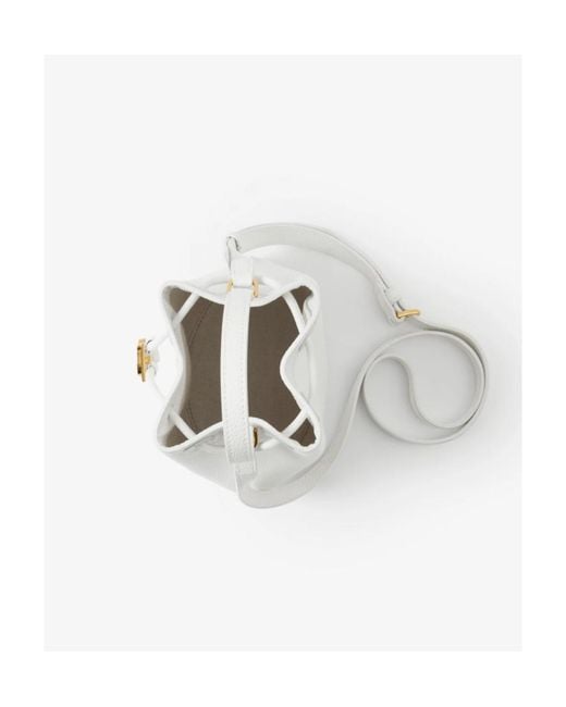 Burberry White Mini Tb Bucket Bag