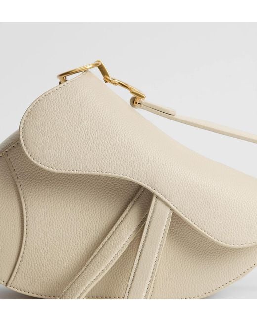 Dior White Small Saddle Bag With Strap