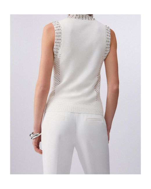 Liu Jo Gray Perforated Top