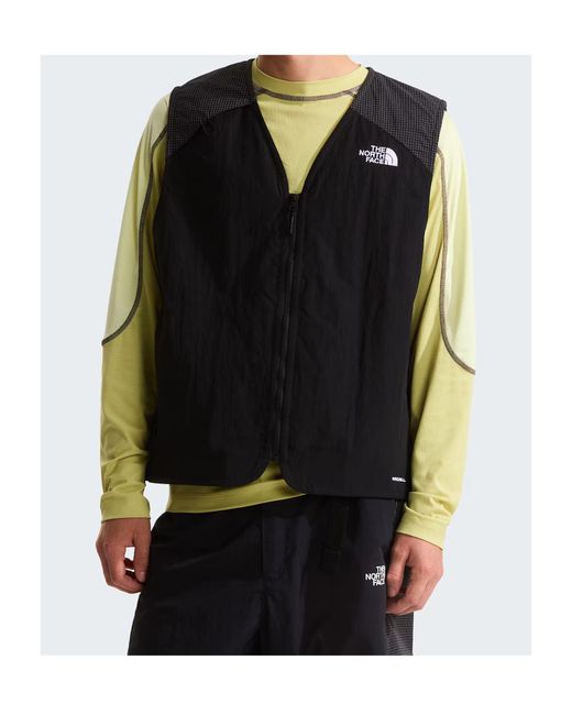The North Face Black Grid Panel Vest Jacket for men