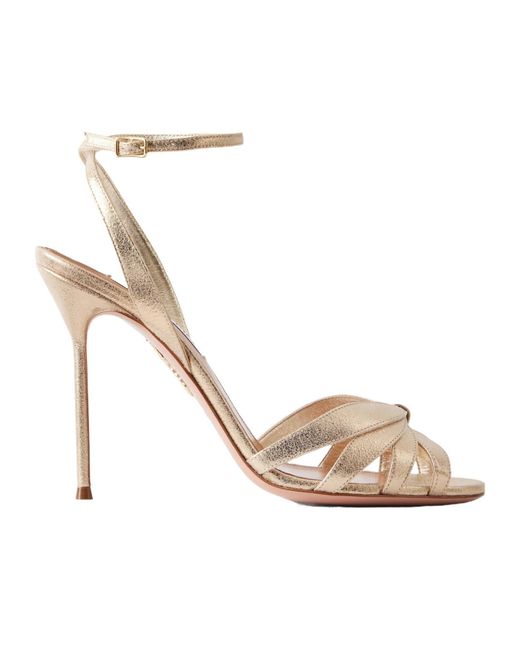 Aquazzura Metallic Knotted Sandals