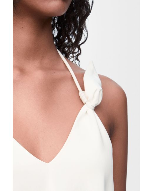 Loewe White Flamenco Halterneck Mini Dress