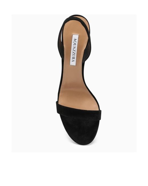 Aquazzura Black So Nude Block Sandals