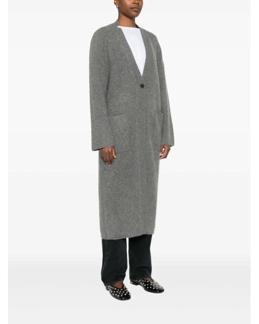 Loulou de Saison Gray Yak Buttoned Patch-Pocket Cardigan