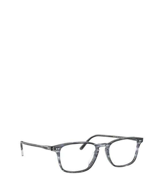 Oliver Peoples White Rectangular Frame Glasses for men
