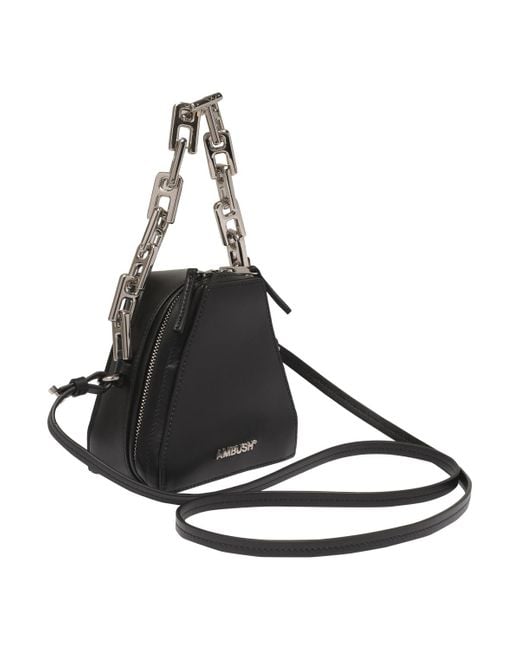 Ambush Black Tri Logo Plaque Small Crossbody Bag