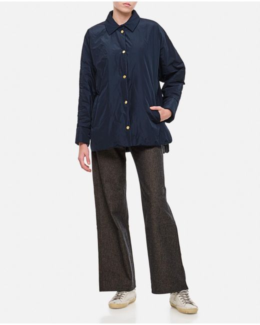 Max Mara Blue The Cube Buttoned Long-Sleeved Jacket