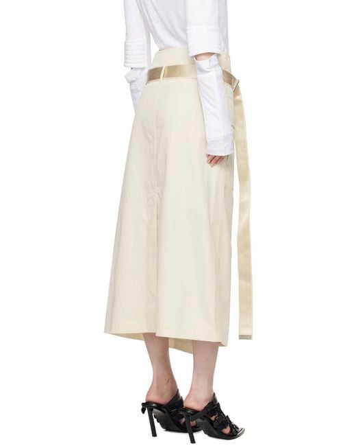 Helmut Lang White Front Slit Skirt