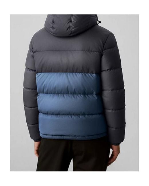 Calvin Klein Black Hooded Colour-Block Puffer Jacket for men