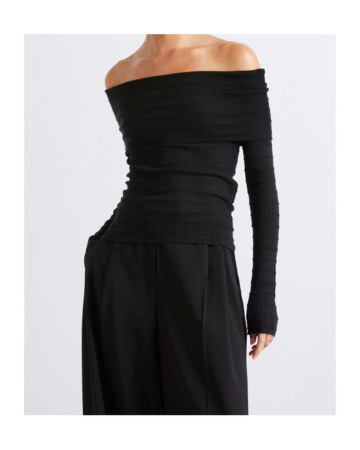 Marella Black Viscose Cowl-Neck Sweater