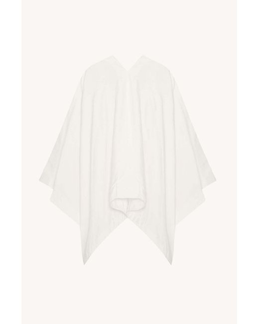 The Row White V-Neck Asymmetric Top