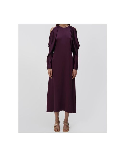 Jonathan Simkhai Purple Lovisa Cold-Shoulder Midi Dress