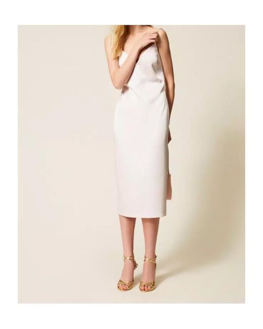 Twinset White Long Duchesse Dress