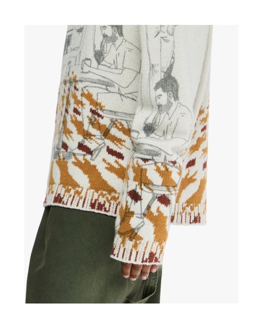 J.W. Anderson White Illustration-Pattern Jumper