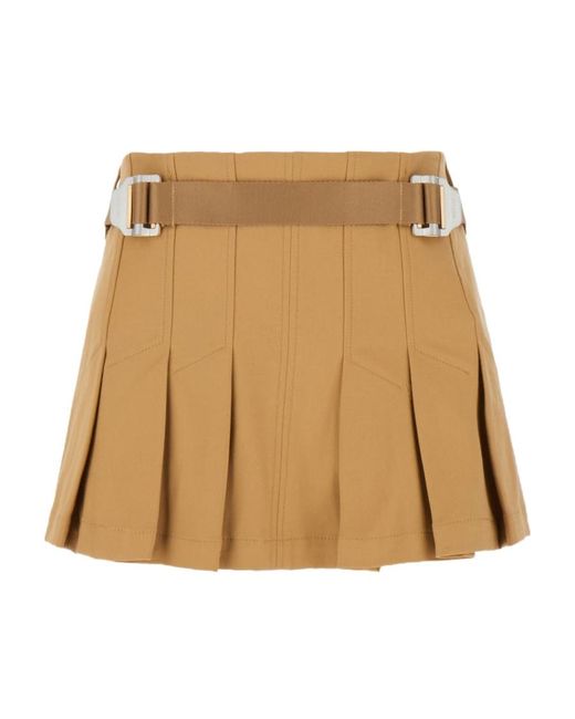 Dion Lee Natural Safety Slider Mid-Rise Pleated Mini Skirt