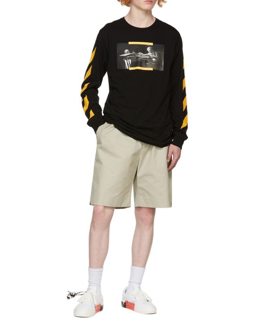 Off-White c/o Virgil Abloh Black Crewneck Long-Sleeved T-Shirt for men