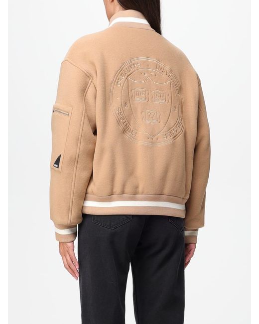 MSGM Blue High-Neck Zipped Bomber Jacket