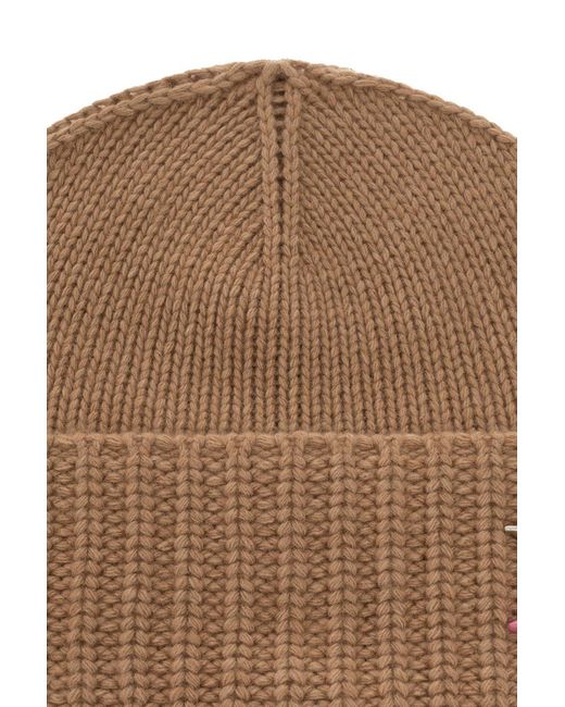 DSquared² Brown Logo Plaque Beanie