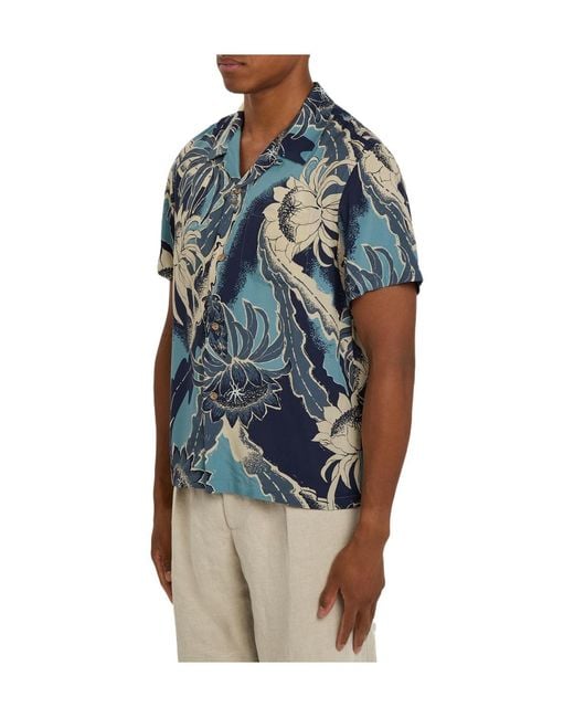 J.W. Anderson Blue Floral-Print Woven Shirt for men