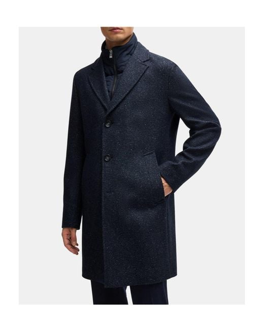 Boss Blue Versatile Two-Piece Mid-Length Coat for men