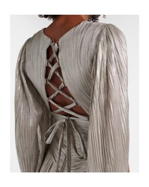Maria Lucia Hohan Gray Alana Pleated Silk Tulle Gown