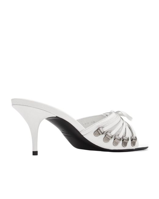 Balenciaga White Cagole Heeled Sandals