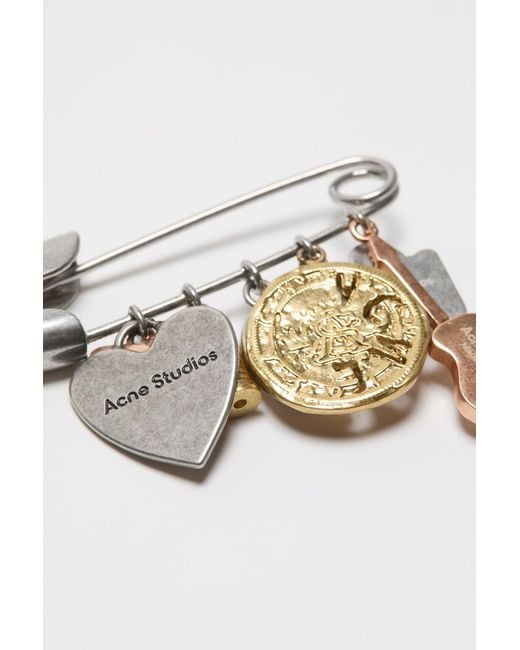 Acne White Brooch With Charms for men