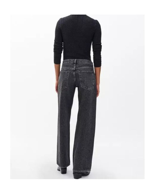 Rag & Bone Gray Saige Straight Jeans