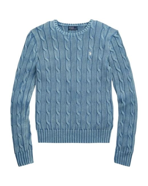 Polo Ralph Lauren Blue Logo Embroidered Crewneck Jumper