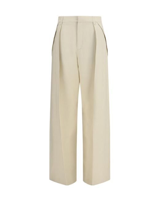 Jacob Cohen White Pleated Wide-Leg Pants