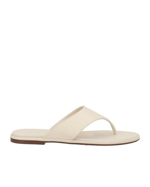 Aeyde White Amaya Flat Thong Sandals