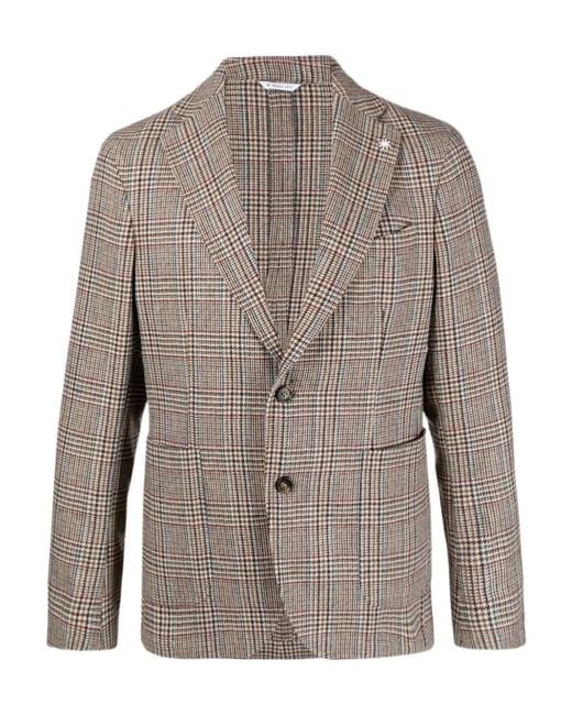 Manuel Ritz Brown Long-Sleeved Suit Coat for men