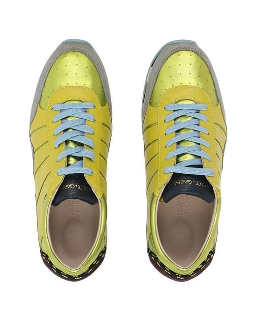 Dolce & Gabbana Yellow Logo Casual Sneakers for men