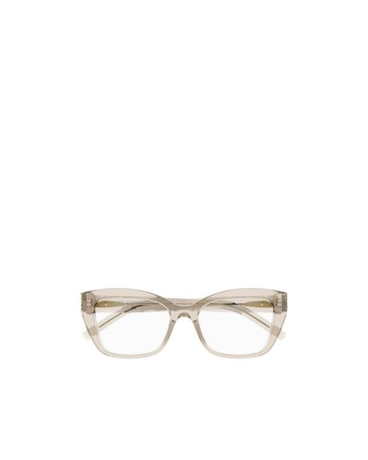 Saint Laurent White Eyewear Sl M117 Rectangular Glasses