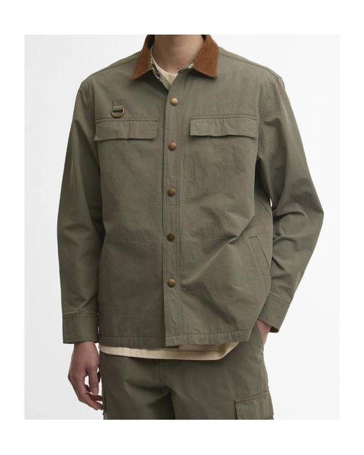 Barbour Green Spey Poplin Overshirt for men