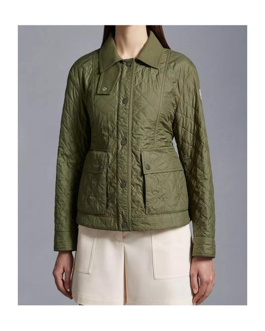 Moncler Green Galene Logo Patch Quilted Jacket