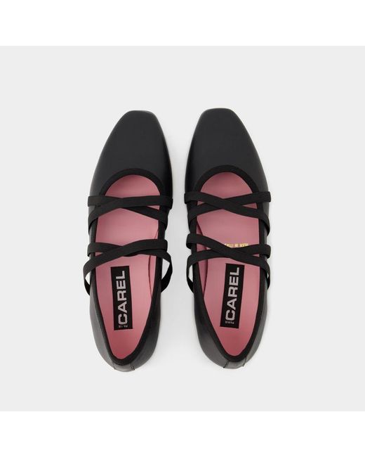 CAREL PARIS Black Tutu Square Toe Ballerina Shoes
