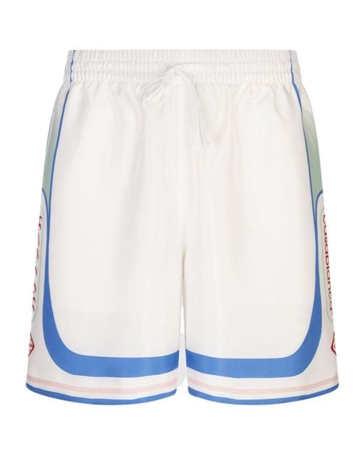 Casablanca Blue Fuji Dream Satin Shorts for men