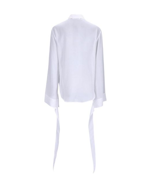 Frankie Shop White Tie-Detail Shirt