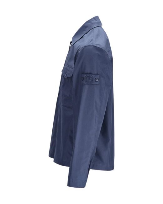 Stone Island Blue Zipped Jacket for men
