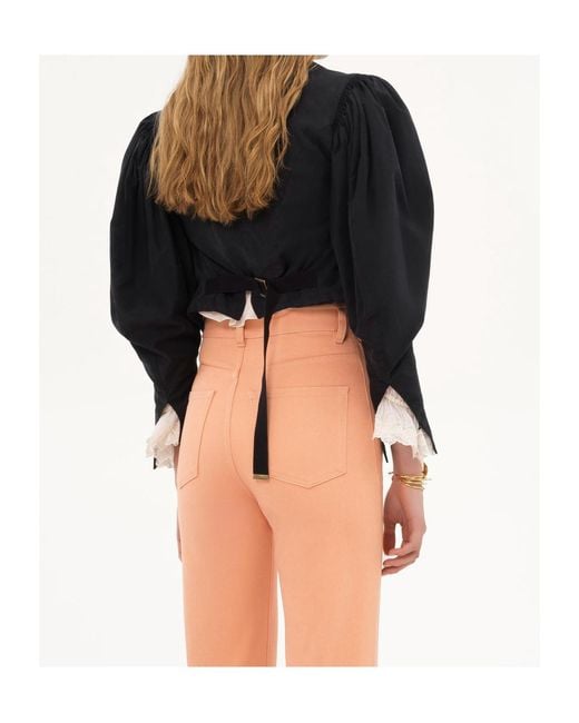 Chloé Blue Chloé Puff-Sleeve Cropped Jacket