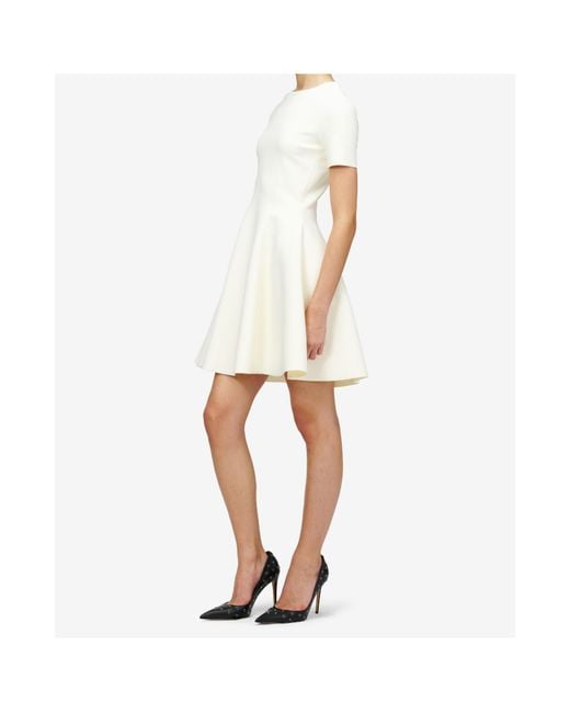 McQueen White Short-Sleeve Mini Dress