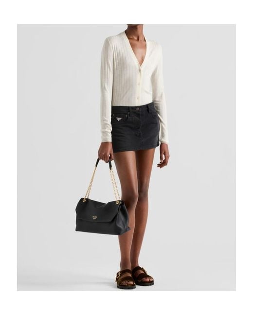 Prada White Cashmere And Silk Cardigan