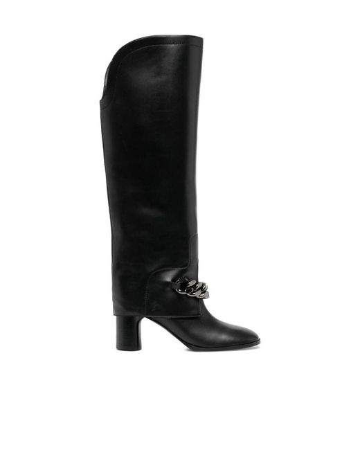 Casadei Black Varenne 100Mm Chain-Link Trim Boots