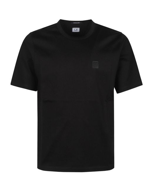 C P Company Black Logo-Patch T-Shirt for men