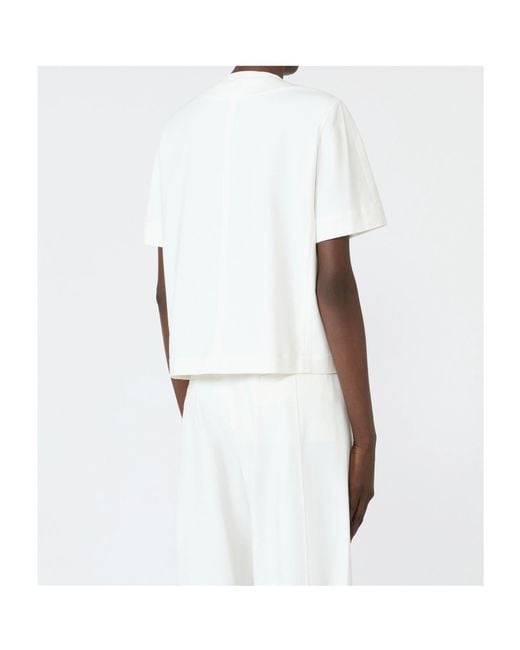 Max Mara White Mxmzanzara Short-Sleeved Button-Up Jacket