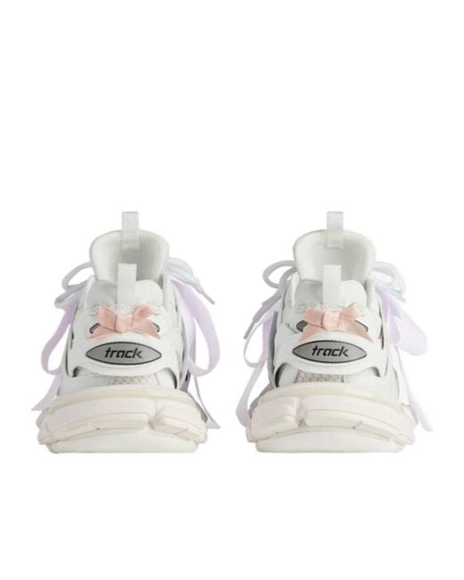 Balenciaga White Track Bow Lace-Up Sneakers