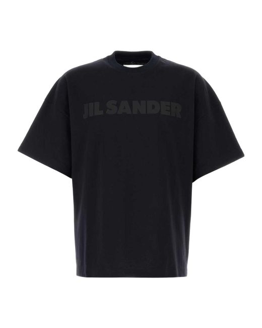 Jil Sander Black Logo-Printed Crewneck T-Shirt for men