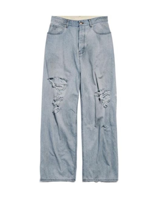 Balenciaga Blue Destroyed Baggy Pants